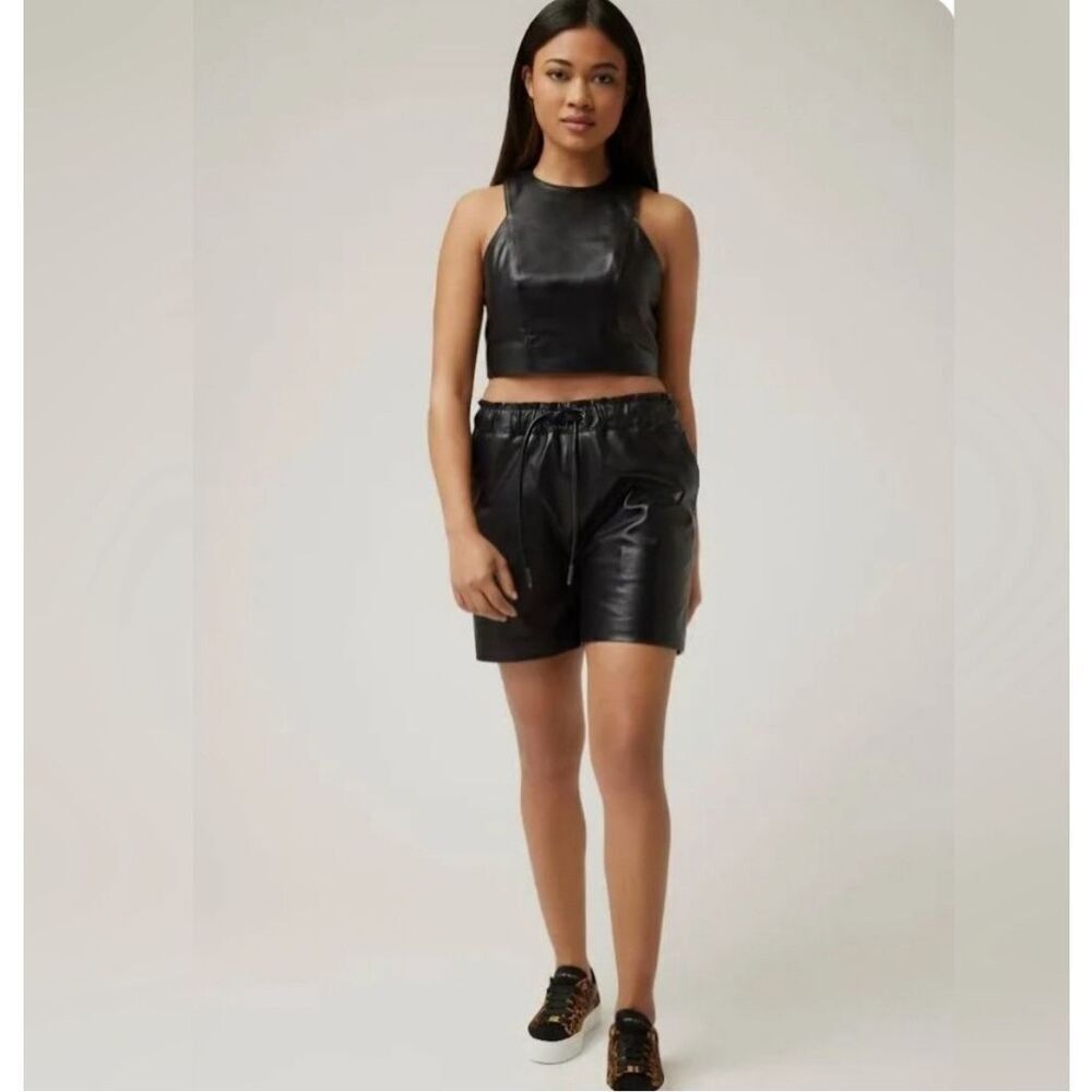 LITA by Ciara Black Leather Shorts Revolve M